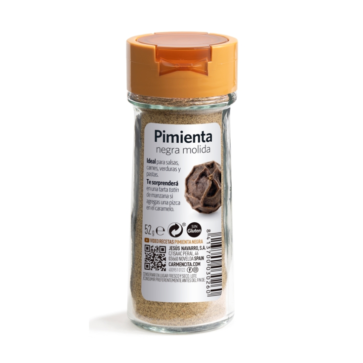 pimienta negra molida, 52g