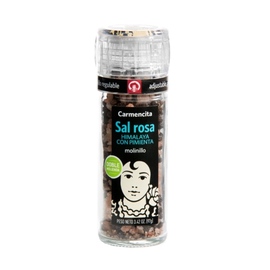 sal rosa himalaya con pimienta molinillo, 97g