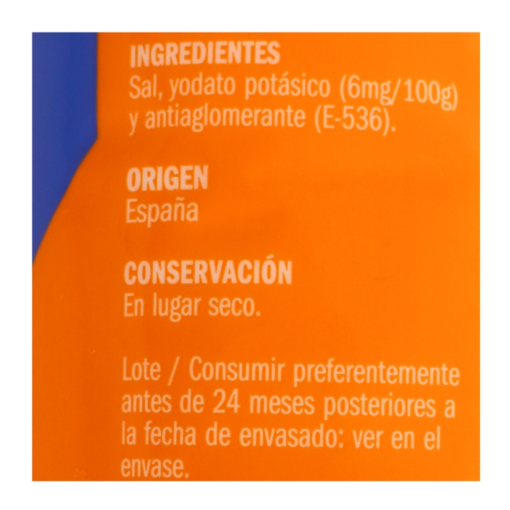 sal gruesa yodada, 1kg