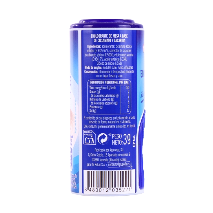 edulcorante pastillas, 850ud
