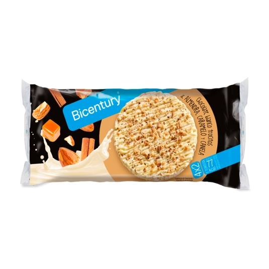 tortitas ch.blanco, almendras y caramelo,p4x2