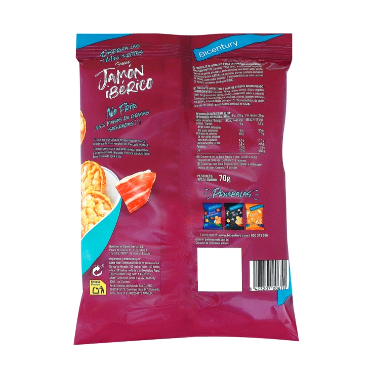 mini tortitas jamón ibérico, 70g