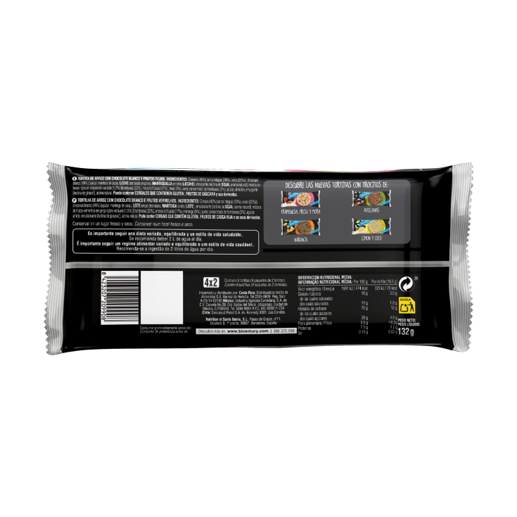 tortitas choco blanco frutos rojos, pk-4x2ud