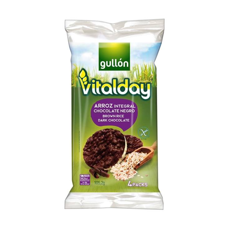 tortitas arroz integral choco vitalday, 105g