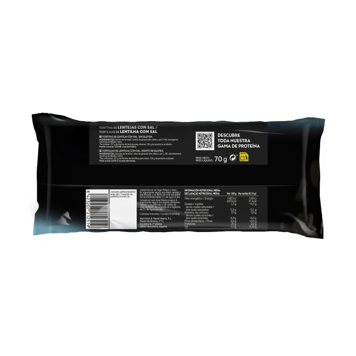 tortitas proteínas al toque de sal, 70g