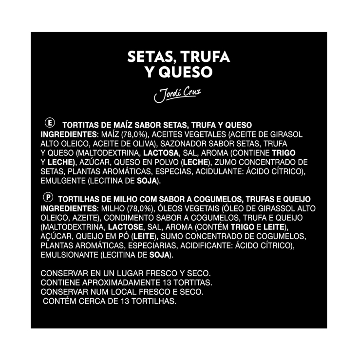 tortitas maíz setas, trufa y queso, 124g