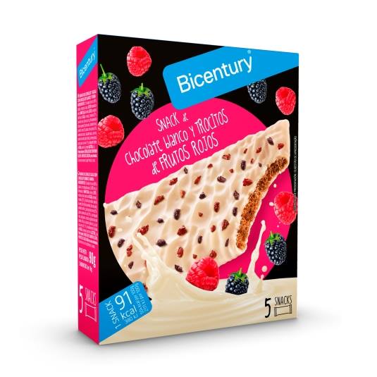 barritas chocolate blanco-frutos rojos, 90g