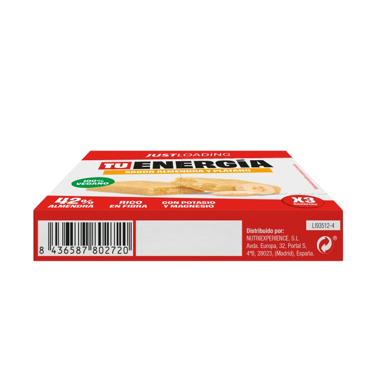 barrita energética almendra/plátano 25g, pk-3