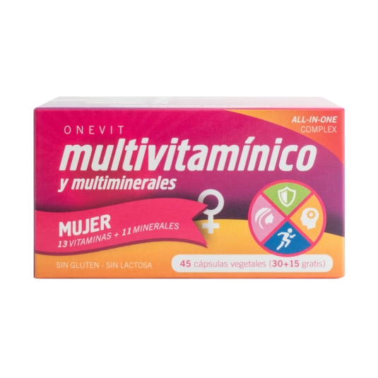 multivitamín./multimineral mujer, 30+15cap