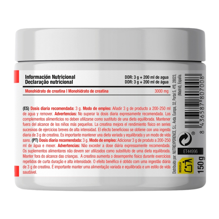 creatina 100% monohidrato sabor neutro, 150g