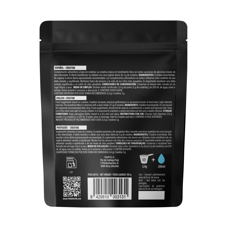 creatina monohidrato, 150g