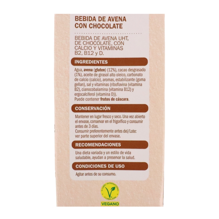 bebida avena con chocolate, 1l
