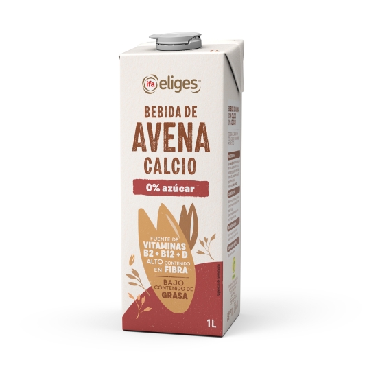bebida avena con calcio sin azúcar, 1l
