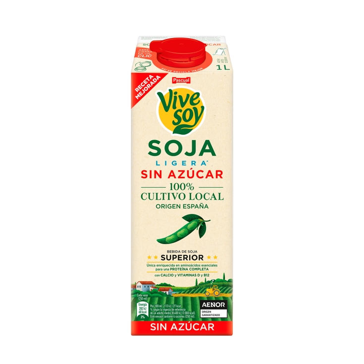 bebida soja sin azúcar, 1l