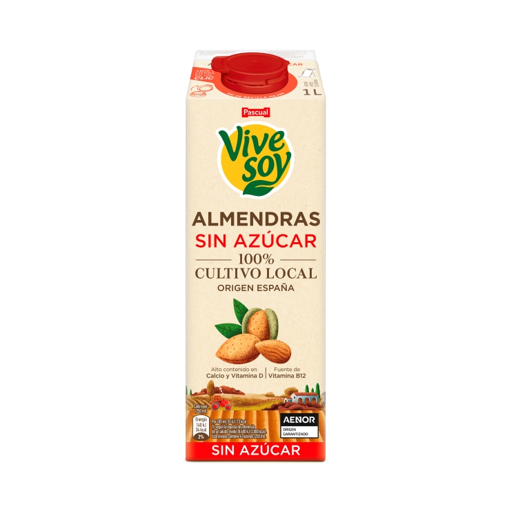 bebida almendras s/azúcar, 1l