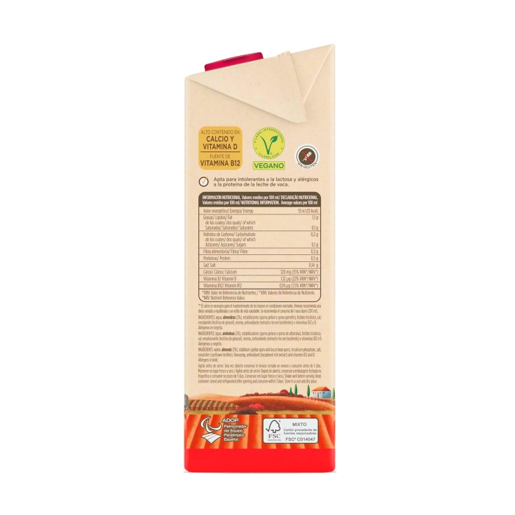 bebida almendras s/azúcar, 1l