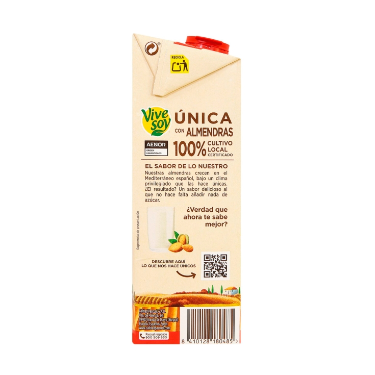 bebida almendras s/azúcar, 1l