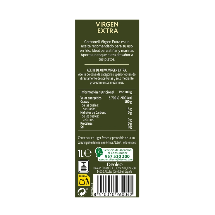aceite oliva virgen extra, 1l