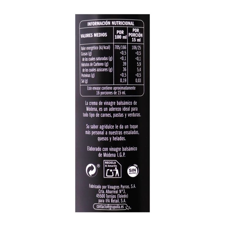 crema balsámica de módena, 250ml