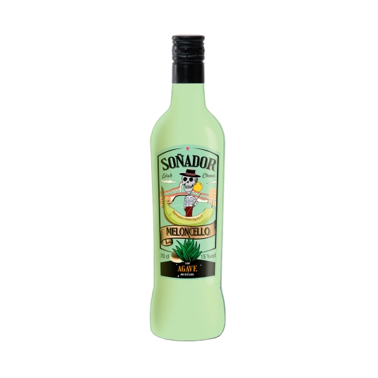 licor crema meloncello con agave, 700ml