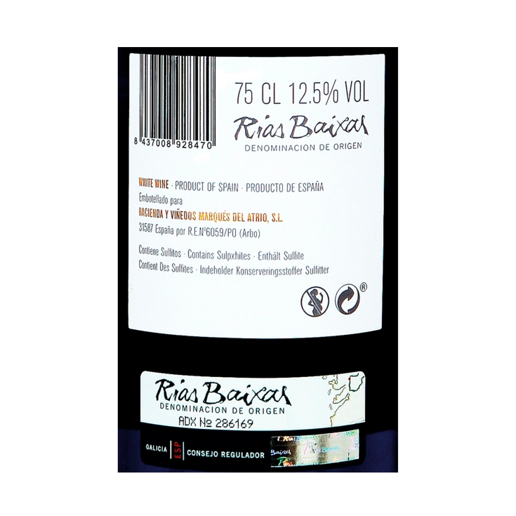 d.o. rías baixas blanco albariño, 750ml
