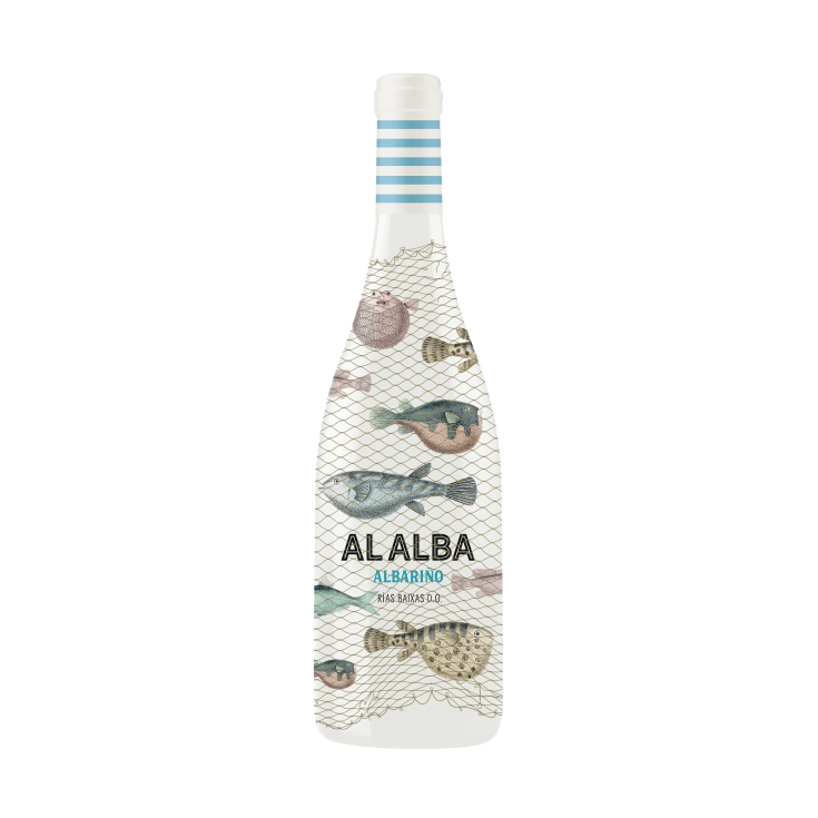 vino blanco albariño, 750ml