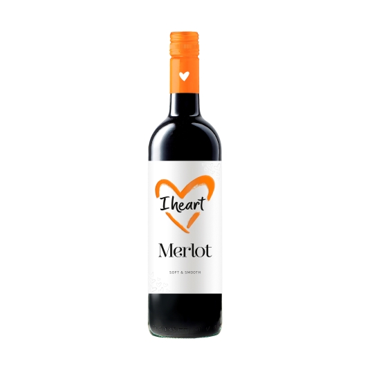 vino tinto i heart merlot, 750ml
