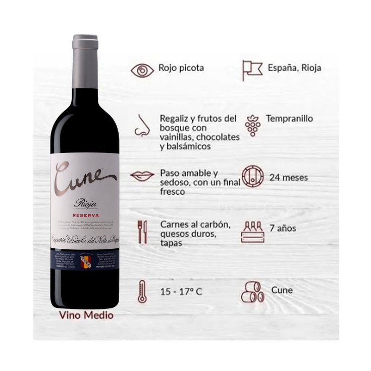 vino d.o. rioja tinto reserva, 750ml