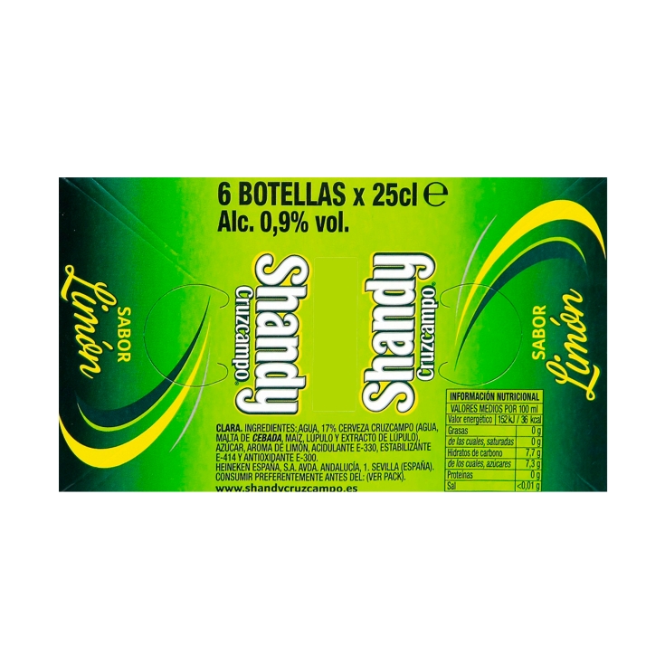 cerveza shandy limón 250ml, pk-6