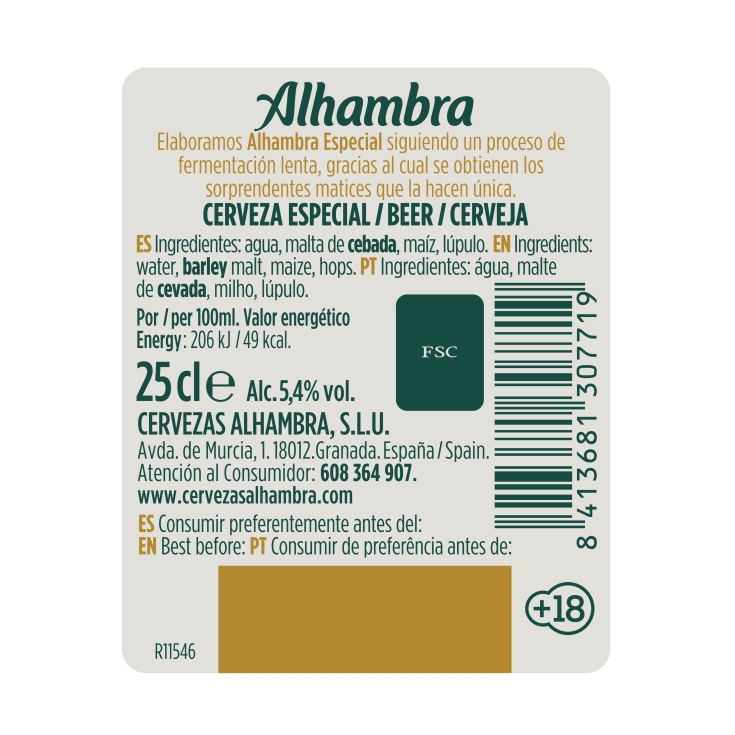 cerveza especial 250ml, pk-6