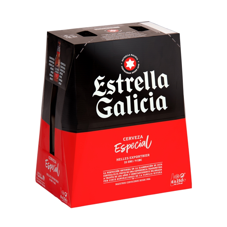 cerveza botellín 250ml, pk-6