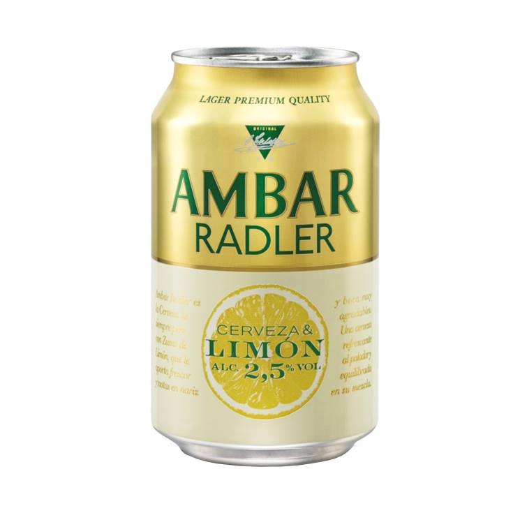 cerveza radler 2,5º lata, 330ml