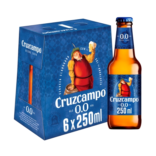 cerveza 0,0 sin alcohol botellín 250ml, pk-6