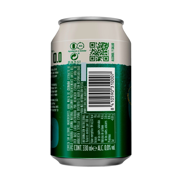 cerveza 0,0 alcohol sin filtrar lata, 330ml
