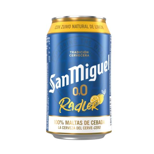 cerveza 0,0 sin alcohol radler lata, 33cl