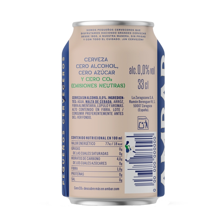 cerveza triple zero tostada lata, 330ml