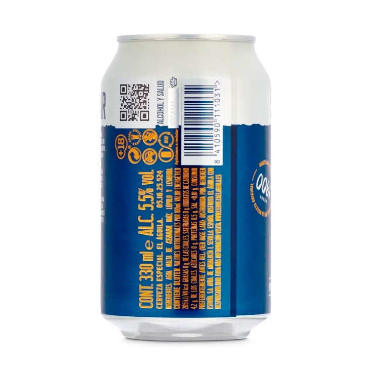 cerveza sin filtrar lata, 330ml