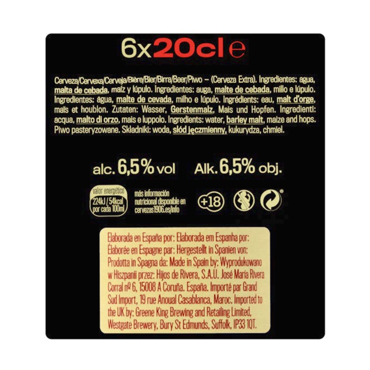 cerveza reserva especial botellín, pk-6