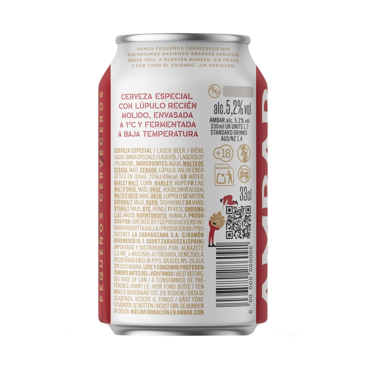 cerveza especial lata, 330ml