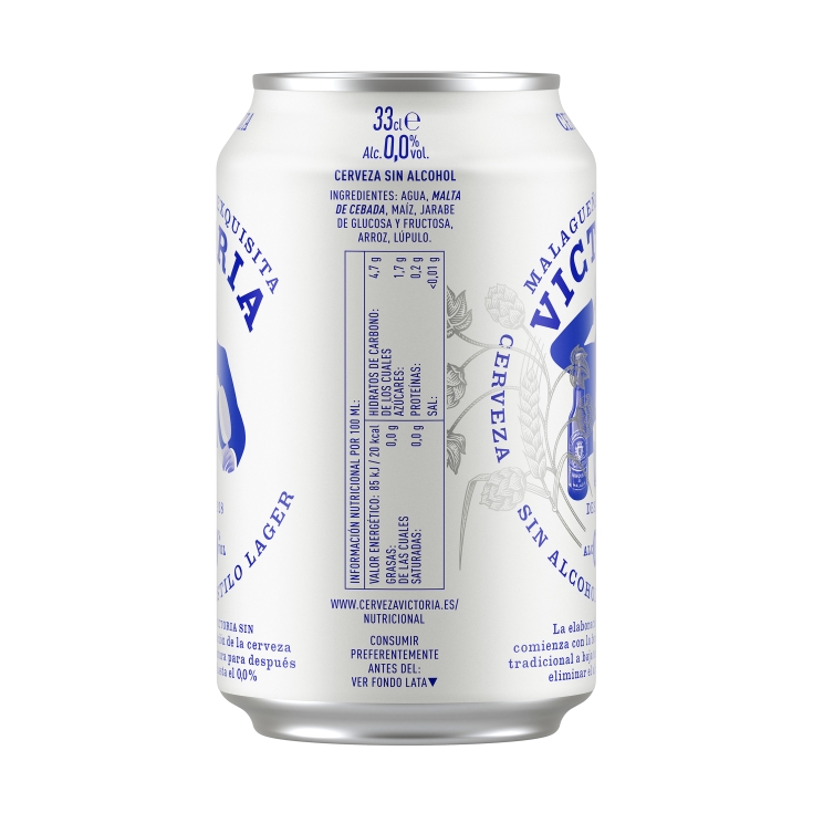 cerveza 0,0 sin alcohol lata, 330ml