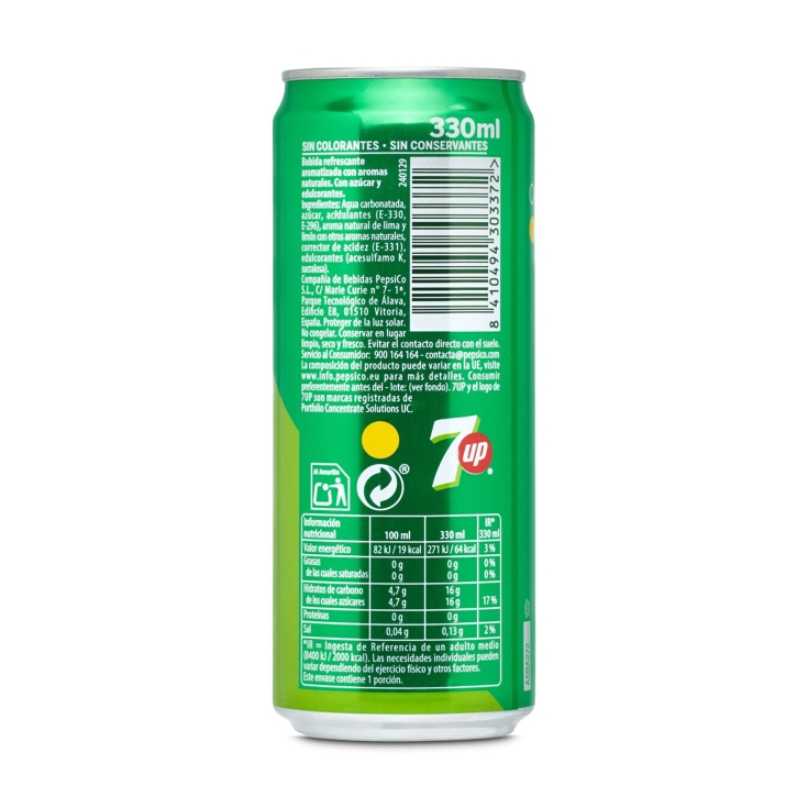 refresco lima limón lata, 330ml