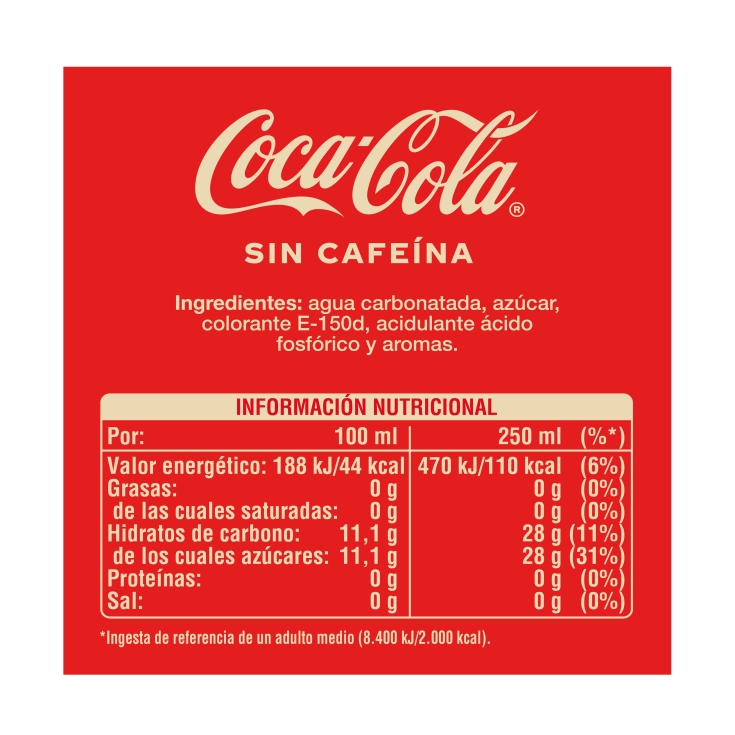 refresco cola sin cafeína botella, 2l
