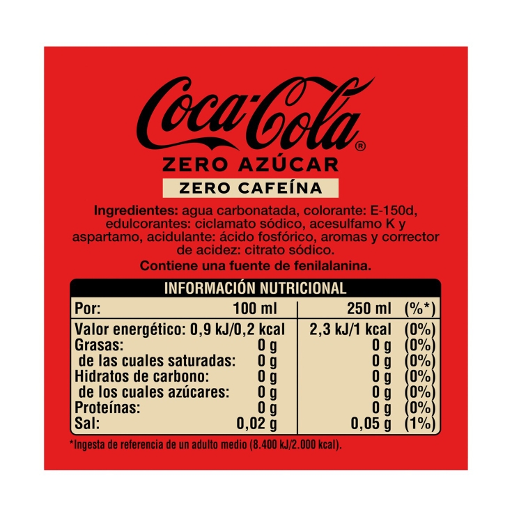 refresco cola zero zero botella 1,25l, pk-2