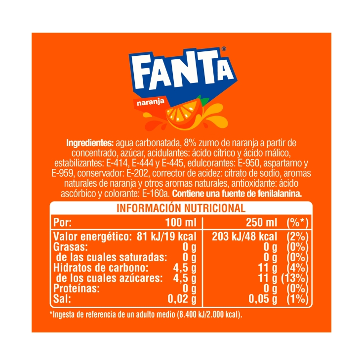 refresco naranja, 500ml