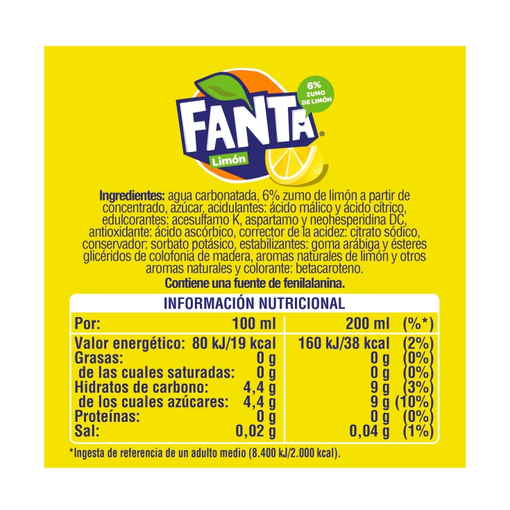 refresco limón 200 ml, pk-4