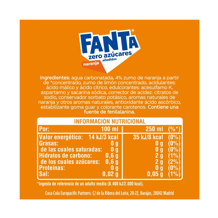 refresco naranja zero, pk-2