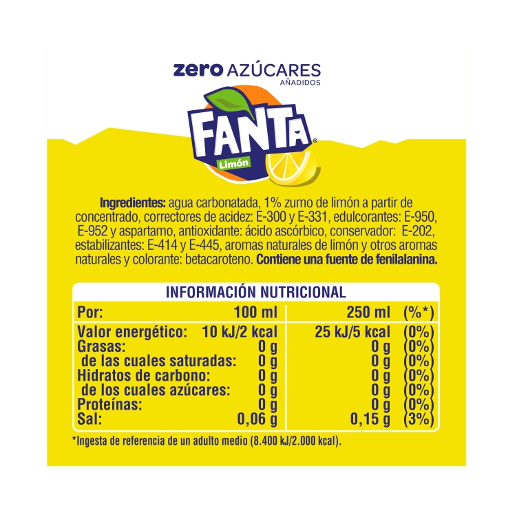 refresco limón zero, 2l