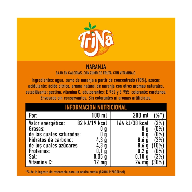 refresco sin gas naranja, 1,5l