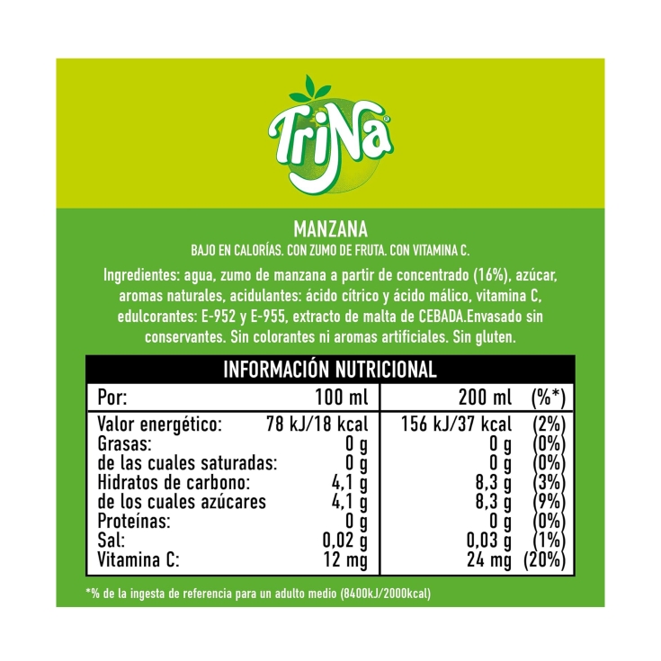 refresco sin gas manzana, 1,5l