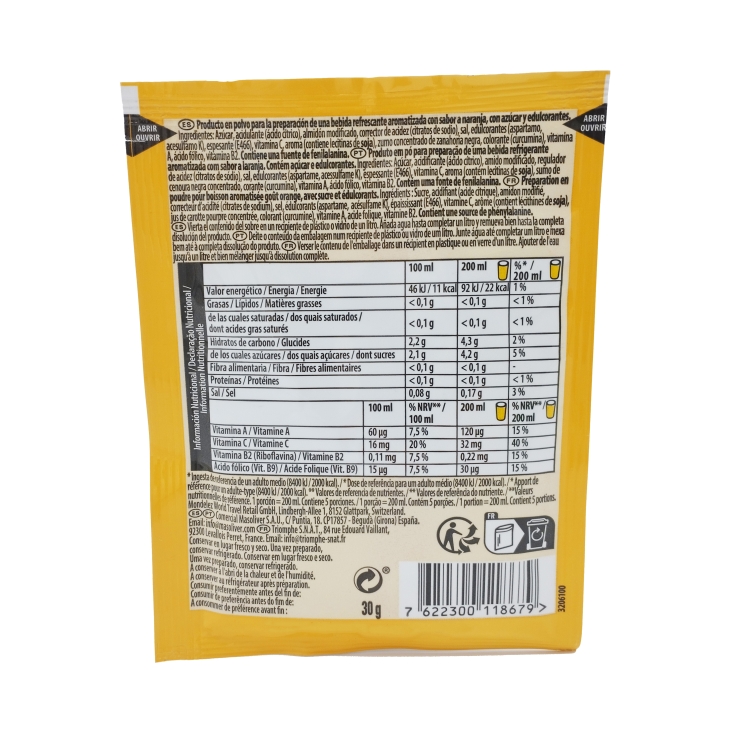 refresco sabor naranja, 30g